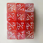 10pcs/set 16mm Three Color Addition Subtraction Positive Negative Symbol Dice Set Dnd D6 Digital Dice for Board Game Wanzhi Card