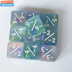10pcs/set 16mm Three Color Addition Subtraction Positive Negative Symbol Dice Set Dnd D6 Digital Dice for Board Game Wanzhi Card