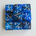 10pcs/set 16mm Three Color Addition Subtraction Positive Negative Symbol Dice Set Dnd D6 Digital Dice for Board Game Wanzhi Card