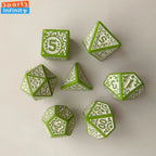 7pcs/set Hollow Acrylic Number Dice for DND Cthulhu COC RPG Board Game Running Team Entertainment Polyhedral Dice DND Dice Set