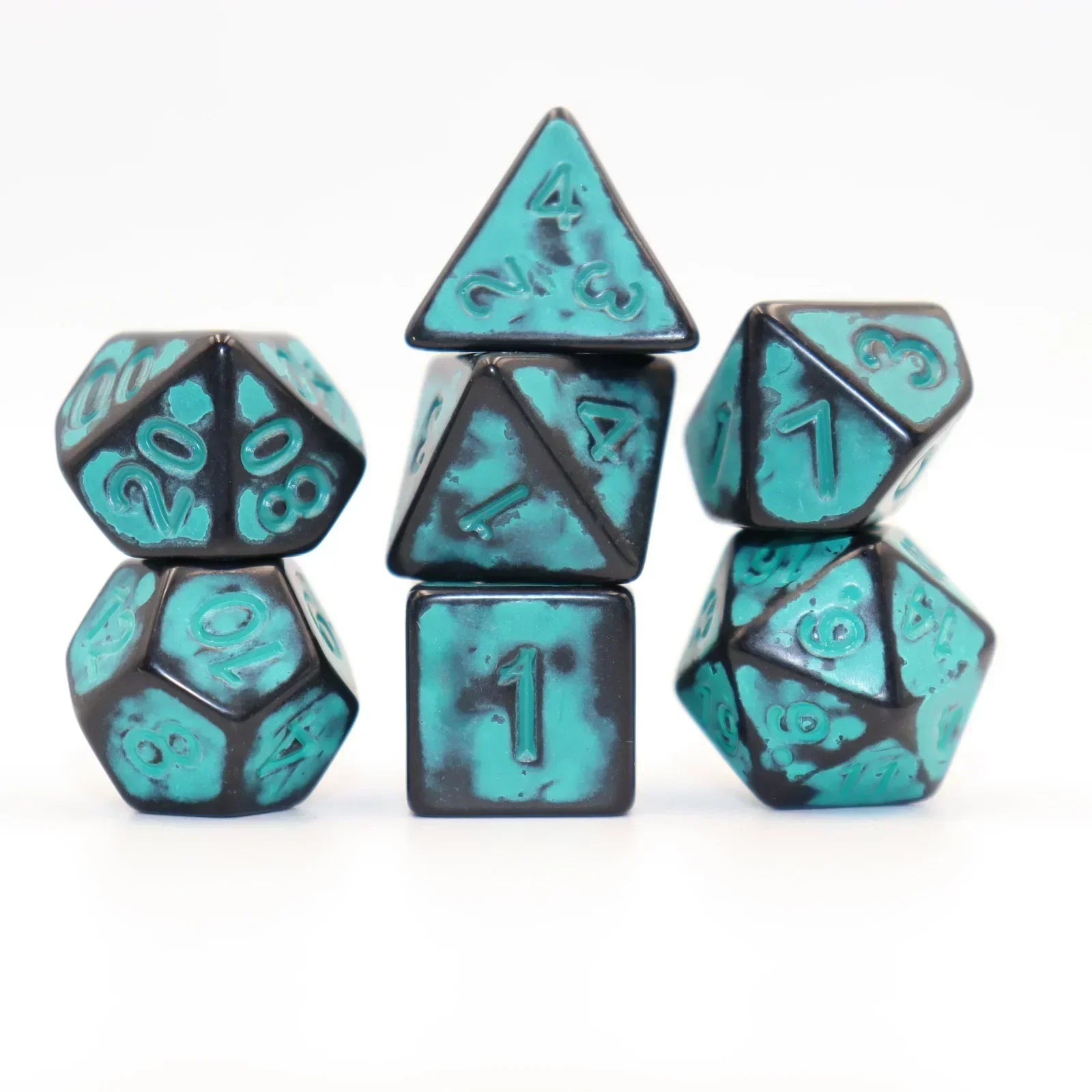 7Pcs 16mm Vintage Black Red Blue Green Yellow Grey Number Dice D20 D12 D10 D8 D6 D4 TRPG Board Game Polyhedral Dice DND Dice Set