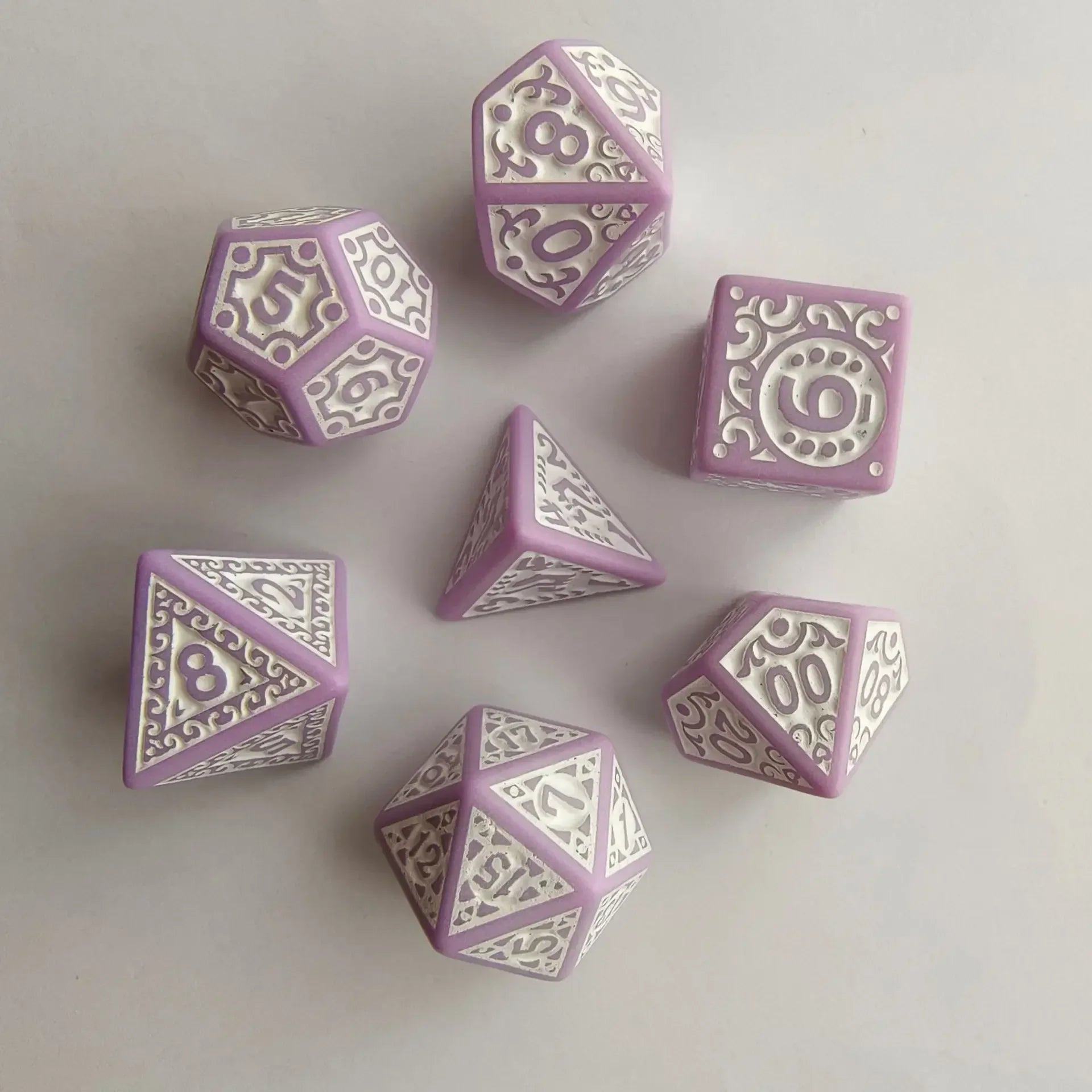 7pcs/set Hollow Acrylic Number Dice for DND Cthulhu COC RPG Board Game Running Team Entertainment Polyhedral Dice DND Dice Set