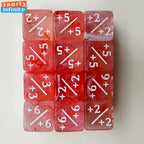 10pcs/set 16mm Three Color Addition Subtraction Positive Negative Symbol Dice Set Dnd D6 Digital Dice for Board Game Wanzhi Card