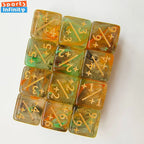 10pcs/set 16mm Three Color Addition Subtraction Positive Negative Symbol Dice Set Dnd D6 Digital Dice for Board Game Wanzhi Card