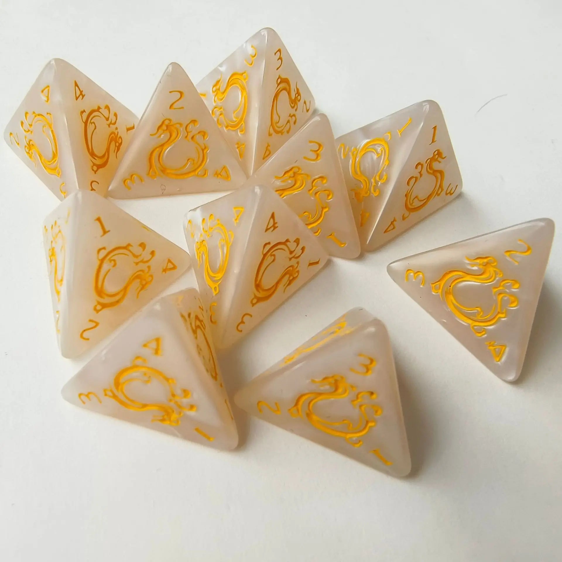 10pcs/set Fashion Dragon Pattern Number Dice Kit Red Green Blue Gold Silver D8/D4 RPG DND Board Game Entertainment DND Dice Set