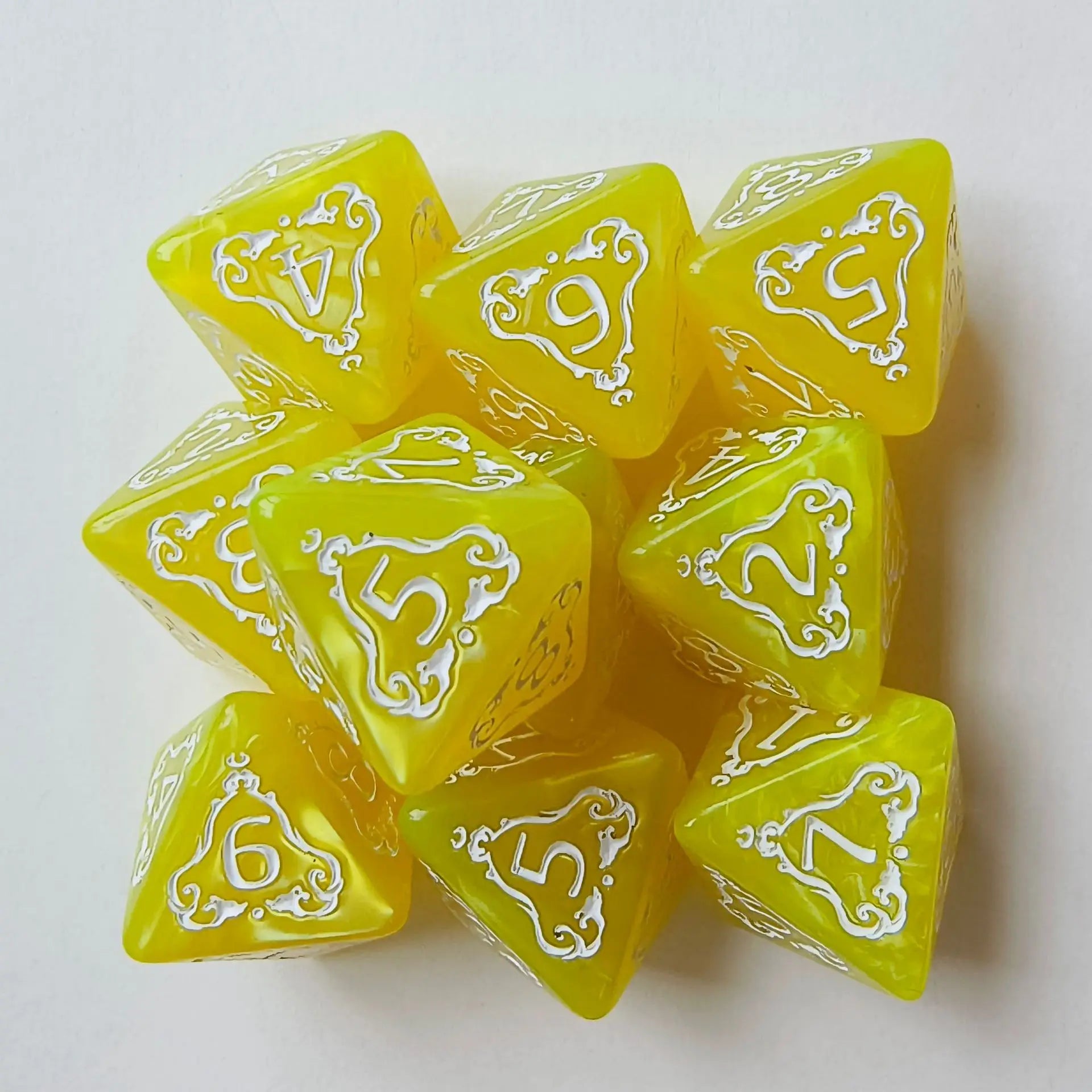 10pcs/set Fashion Dragon Pattern Number Dice Kit Red Green Blue Gold Silver D8/D4 RPG DND Board Game Entertainment DND Dice Set