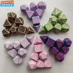 7pcs/set Hollow Acrylic Number Dice for DND Cthulhu COC RPG Board Game Running Team Entertainment Polyhedral Dice DND Dice Set
