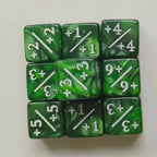 10pcs/set 16mm Three Color Addition Subtraction Positive Negative Symbol Dice Set Dnd D6 Digital Dice for Board Game Wanzhi Card