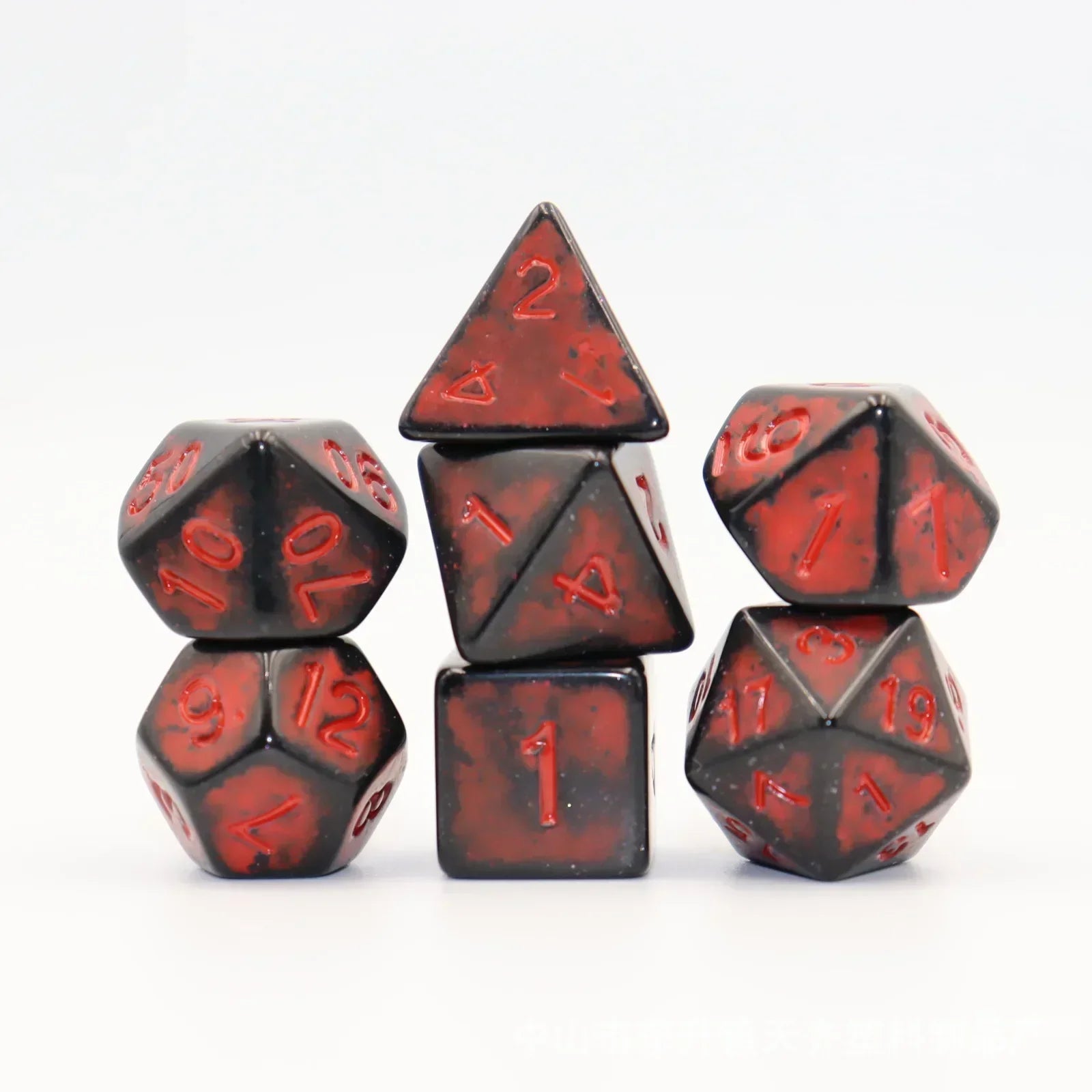 7Pcs 16mm Vintage Black Red Blue Green Yellow Grey Number Dice D20 D12 D10 D8 D6 D4 TRPG Board Game Polyhedral Dice DND Dice Set