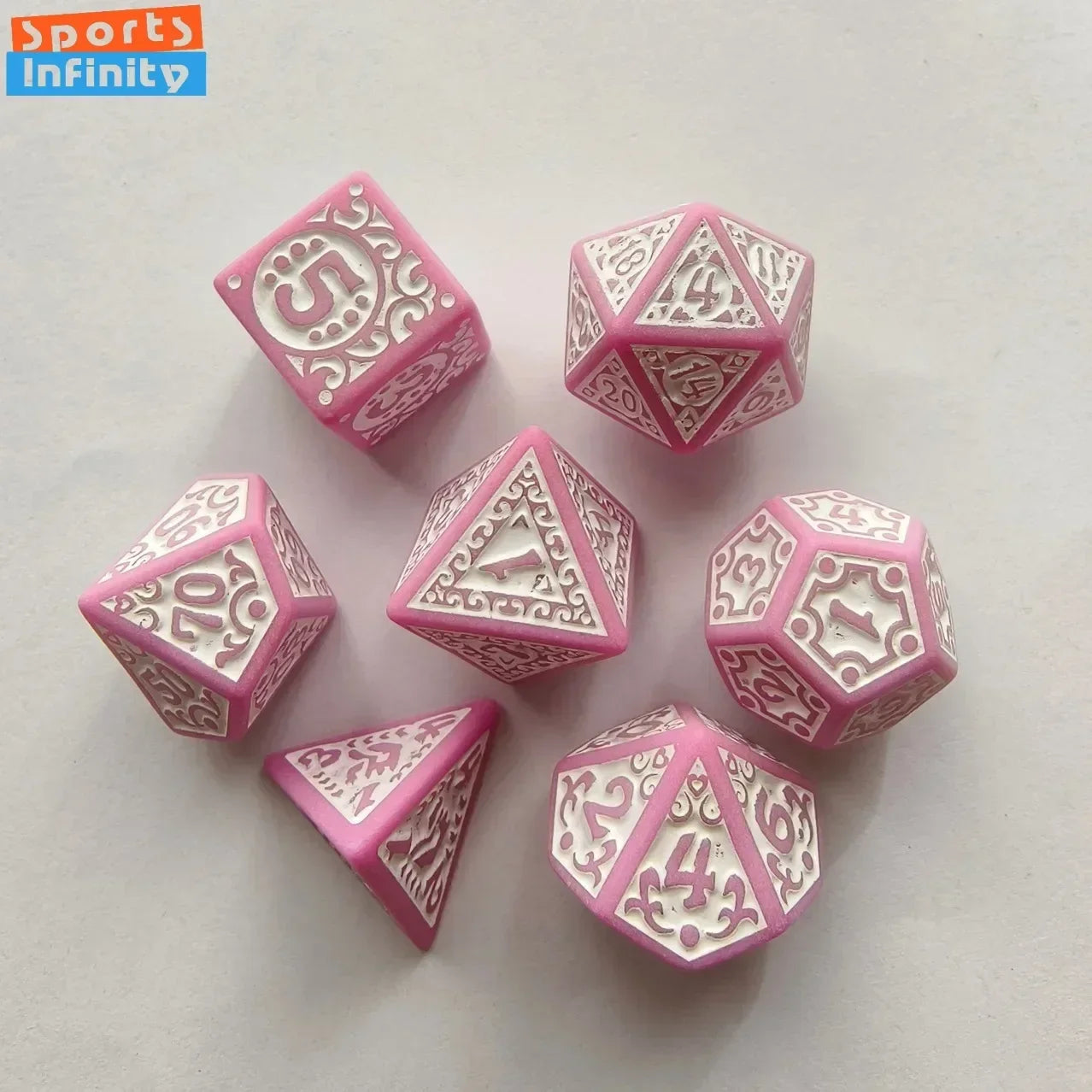 7pcs/set Hollow Acrylic Number Dice for DND Cthulhu COC RPG Board Game Running Team Entertainment Polyhedral Dice DND Dice Set