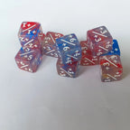 10pcs/set 16mm Three Color Addition Subtraction Positive Negative Symbol Dice Set Dnd D6 Digital Dice for Board Game Wanzhi Card