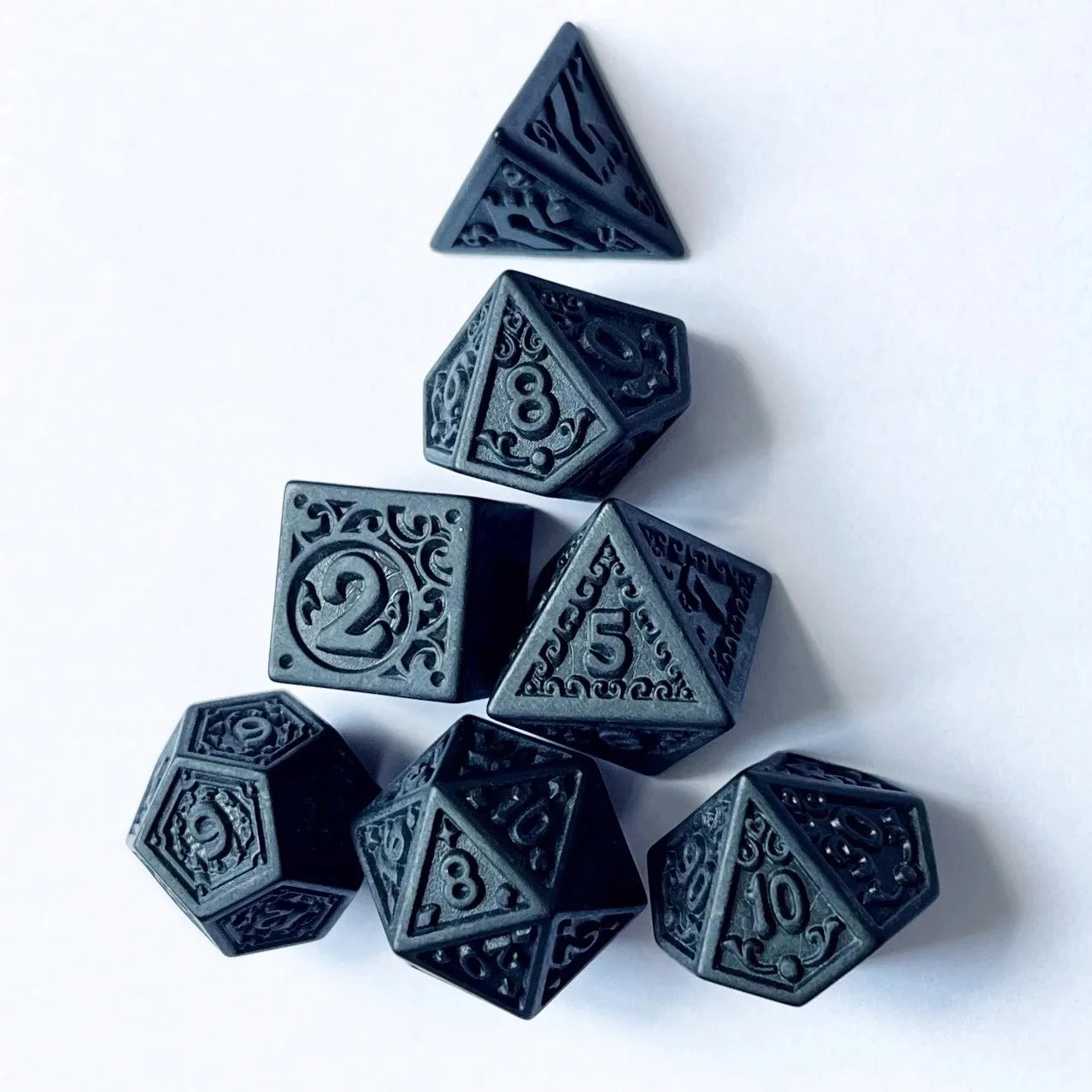 7cs/lot Polyhedral Dice Numbers of D4 D6 D8 D10 D% D12 D20 D&D Dice Set Multi-sided DND RPG TRPG Entertainment Table Games Dice