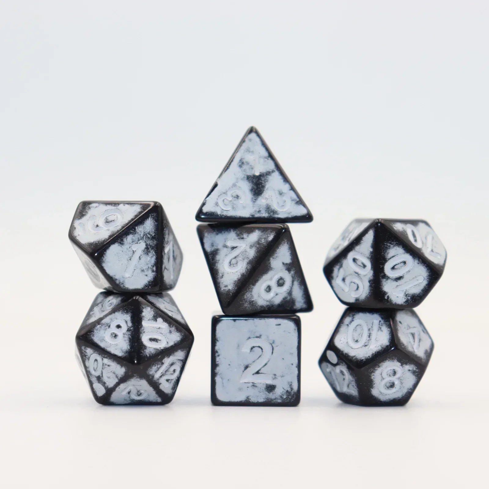 7Pcs 16mm Vintage Black Red Blue Green Yellow Grey Number Dice D20 D12 D10 D8 D6 D4 TRPG Board Game Polyhedral Dice DND Dice Set