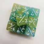10pcs/set 16mm Three Color Addition Subtraction Positive Negative Symbol Dice Set Dnd D6 Digital Dice for Board Game Wanzhi Card