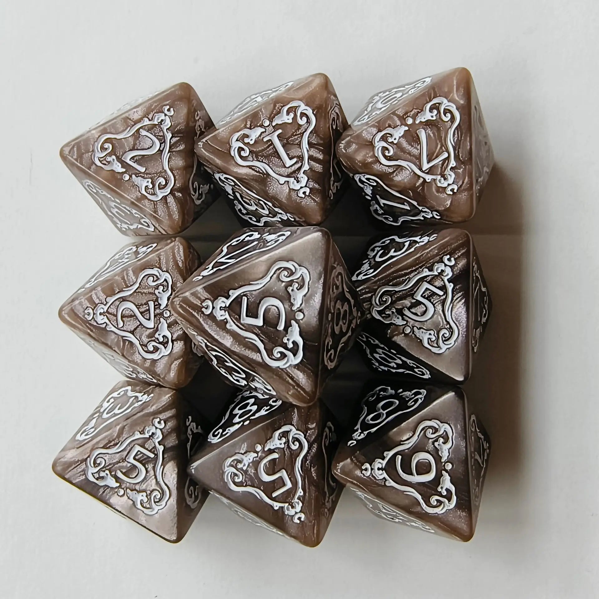 10pcs/set Fashion Dragon Pattern Number Dice Kit Red Green Blue Gold Silver D8/D4 RPG DND Board Game Entertainment DND Dice Set