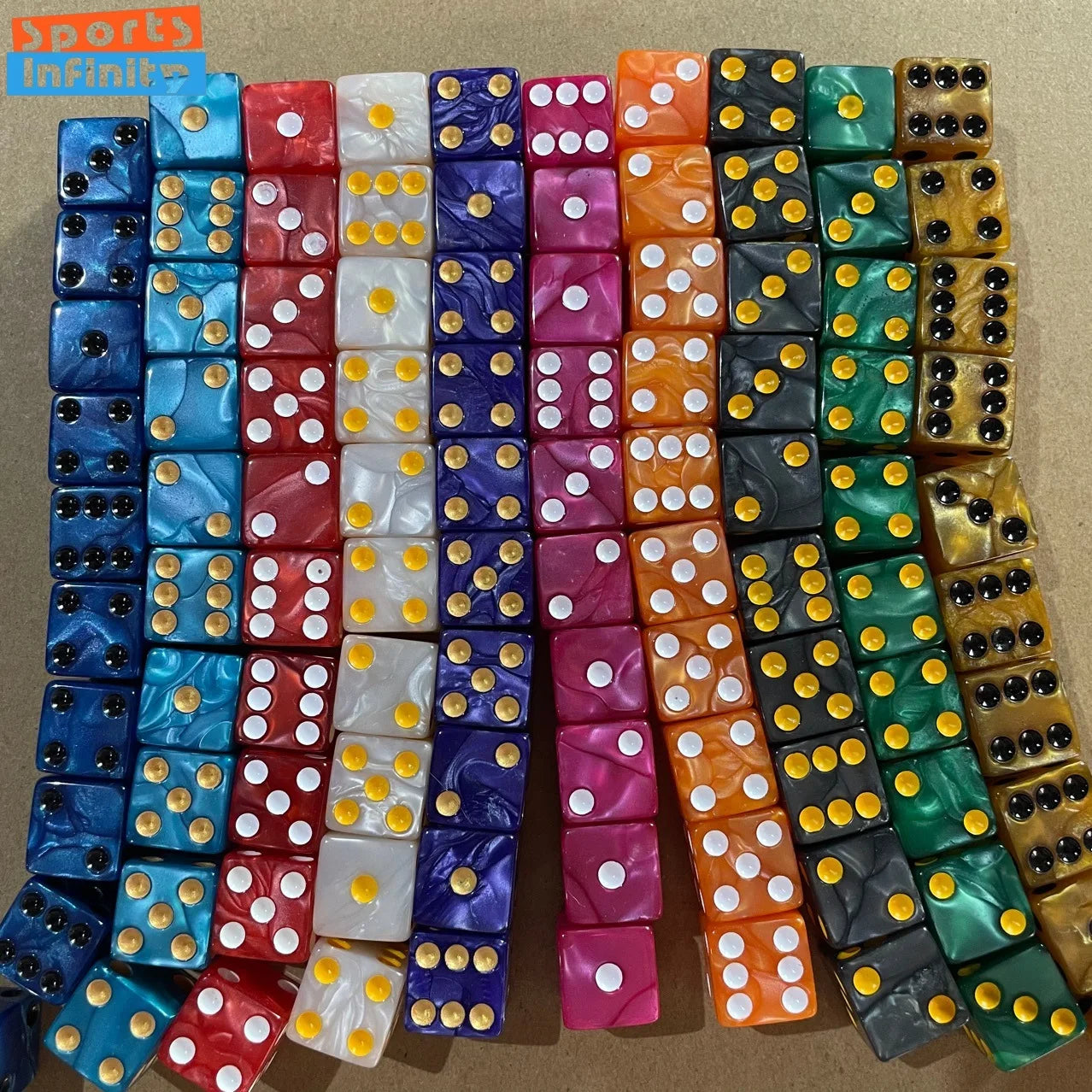 10pcs/set of 16MM Square Pearl Pattern Rpg Dice Cthulhu Dice D6 Point Dice Set Dnd Board Game Dices for Entertaniment
