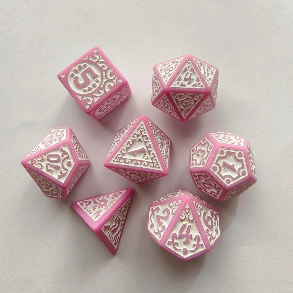 7pcs/set Hollow Acrylic Number Dice for DND Cthulhu COC RPG Board Game Running Team Entertainment Polyhedral Dice DND Dice Set