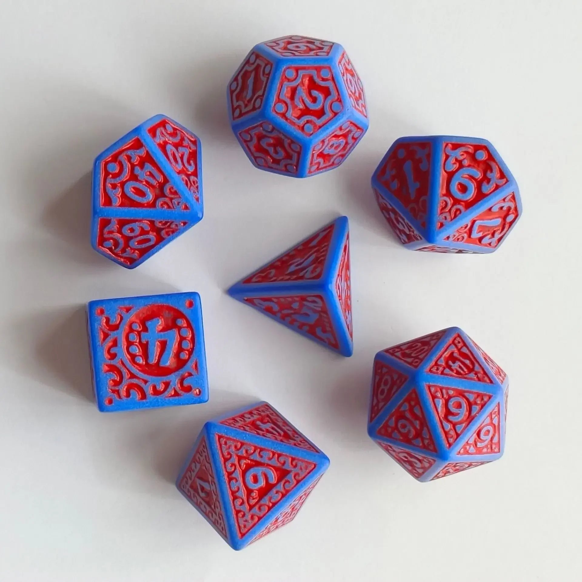 7pcs/set Hollow Acrylic Number Dice for DND Cthulhu COC RPG Board Game Running Team Entertainment Polyhedral Dice DND Dice Set
