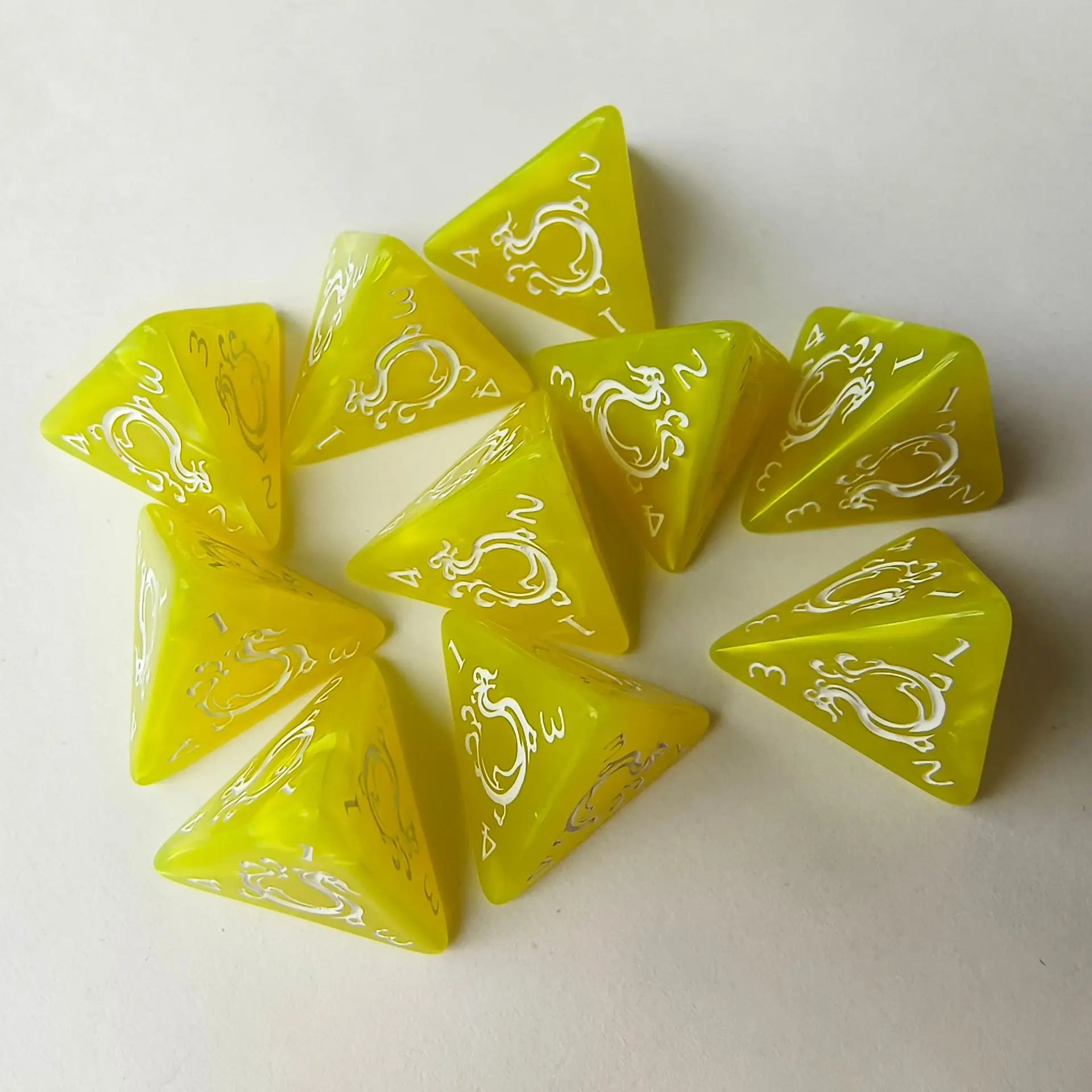 10pcs/set Fashion Dragon Pattern Number Dice Kit Red Green Blue Gold Silver D8/D4 RPG DND Board Game Entertainment DND Dice Set