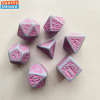 7pcs/set Hollow Acrylic Number Dice for DND Cthulhu COC RPG Board Game Running Team Entertainment Polyhedral Dice DND Dice Set