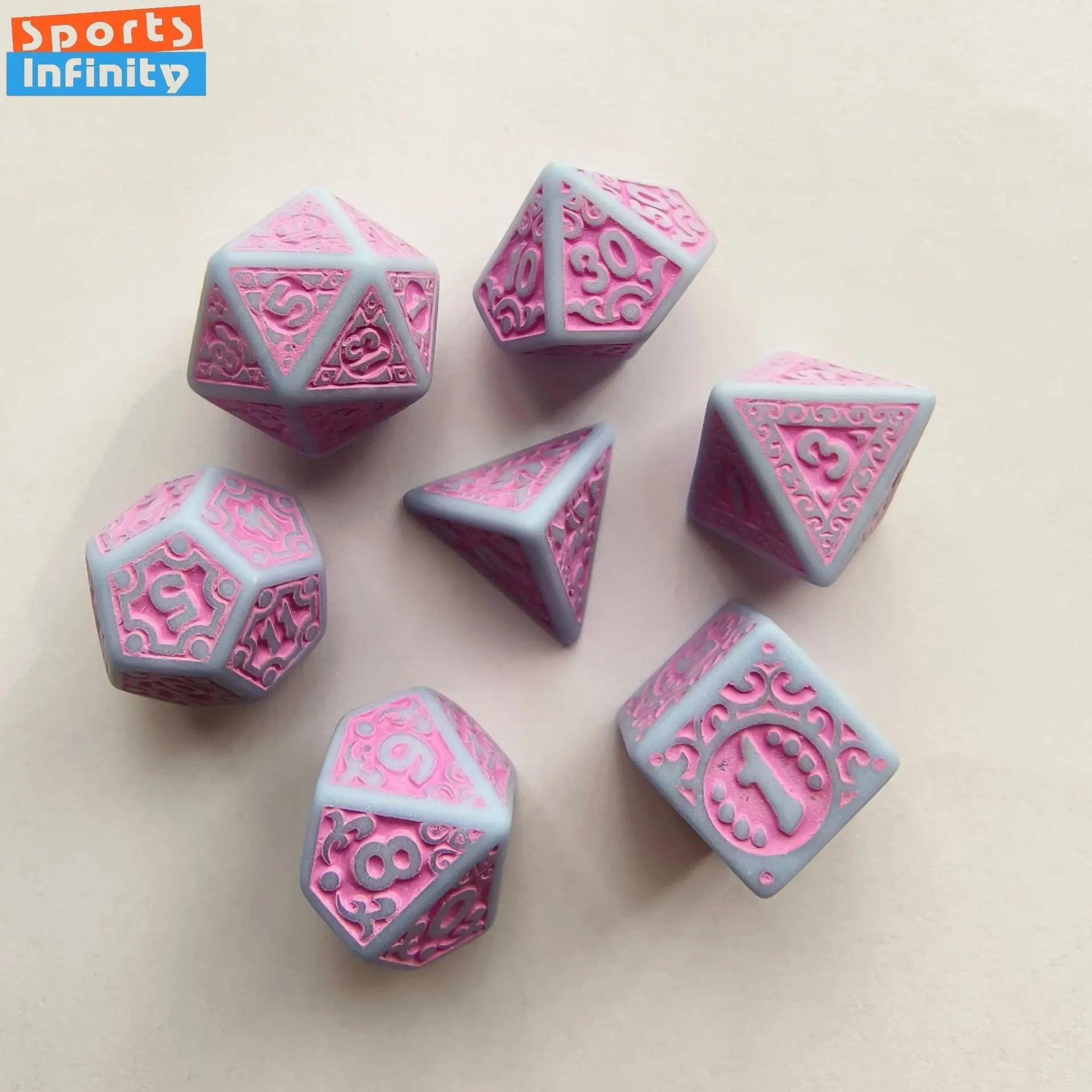 7pcs/set Hollow Acrylic Number Dice for DND Cthulhu COC RPG Board Game Running Team Entertainment Polyhedral Dice DND Dice Set